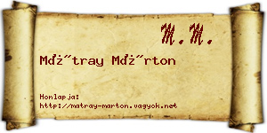 Mátray Márton névjegykártya